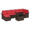 vidaXL Hagesofa Set 8 stk. Brun [Syntetisk]: Poly Rattan
