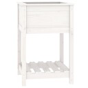 vidaXL Plantekasse med hylle hvit 54x54x81 cm heltre furu