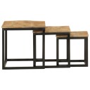 Stablebare salongbord 3 stk heltre mango og jern 8721012085619