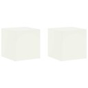 vidaXL Planteholder 2 pcs Hvit 40 x 40 x 40 cm Stål