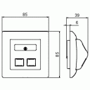ABB Saga FOTJ6208.05-916 Datauttak med 2x RJ45 Keystone Datamaskin & surfing