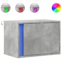  Vegghengt nattbord med LED-lys betonggrå 8721102966606