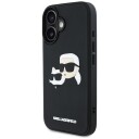 Karl Lagerfeld 3D Rubber Dobbelthode Etui til iPhone 16 - Svart