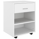 vidaXL Rulleskap hvit 46x36x59 cm sponplate