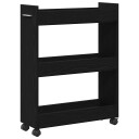  Rulleskap Svart Eik 60x22x79 cm Konstruert Tre