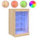 vidaXL Skjenk med LED-lys sonoma eik 41x37x67 cm