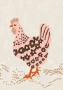 Pink hen on the grass Plakat Plakat / 50x70cm