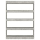 vidaXL Bokhylle/romdeler betonggr? 100x30x135 cm