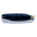 DARK Velvet Quilted Mini Pouch Country Blue
