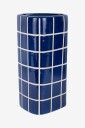 Present Time Vase Retro Tiles Blå