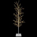 vidaXL Mikro bjørkejuletre Hvit 150 cm Stål 360 LED-lys