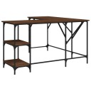 vidaXL Skrivebord brun eik 139x139x75 cm konstruert tre