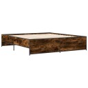  Sengeramme røkt eik 200x200 cm konstruert tre og metall 8721102610592