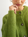 Topshop Flora Knitted Boxy Rib Cardigan Grønn L