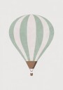 Green Hot Air Balloon Plakat Plakat / 40x50cm