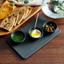 Villeroy & Boch Manufakture Rock dippskål 3 stk. med brett Svart