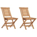 vidaXL Klappstoler 2 stk 47x63x90 cm heltre teak
