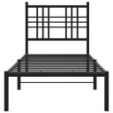  Sengeramme i metall med hodegavl svart 75x190 cm 8721012372788
