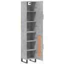 vidaXL Highboard betonggrå 34,5x34x180 cm konstruert tre 8720845485559