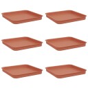 vidaXL Firkantet Blomsterbrett 6 pcs Klinker Rød 25,5 x 25,5 x 2,5 cm