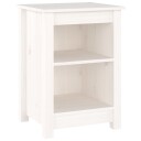 vidaXL Nattbord 2 stk hvit 40x35x55 cm heltre furu