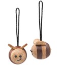 FableWood Bie Trefigur 2-pakning i Gummitre/Sapele 3 cm
