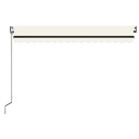 vidaXL Automatisk markise med vindsensor og LED 450x350 cm kremhvit