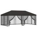 vidaXL Paviljong med sidevegger 6 x 3 m Antrasitt Polyester og stål