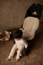 BINIBAMBA Sheepskin Sittepute Fixed Harness, Moon