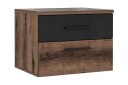 Cannop Nattbord 52 cm med Oppbevaring 2 Skuffer - Brun/Svart