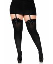 Leg Avenue Nylon Thigh Highs With Bow Plus Size