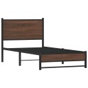 Sengeramme i metall med hodegavl brun eik 80x200 cm 8721102955181