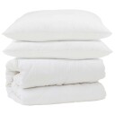 vidaXL Dyne Sett med pute 3 stk. Hvit Mikrofiber