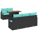 vidaXL Hagesofa Set 6 stk. 5 Antall seter Svart og blå