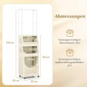 4 etasjes vaskeromsvogn med klesstativ – sammenleggbar låsbare hjul
