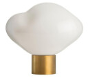 Crystal Stone bordlampe med messing base Hvit