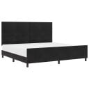  Sengramme Svart 200x200 cm Fløyel