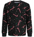 Jack & Jones Junior Black Candy Cane Jactristan Printed Lounge Sett W Jnr 128