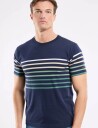 Armor Lux Placed Striped T Shirt   Navy   L