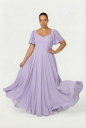 Murlongcres. Alette Maxi Dress Flutter Sleeves Purple