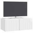  Vegghengt TV skap Veggmontert Høgglans hvit 78,5 x 41 x 30 cm