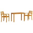 vidaXL Hage Spisegruppe 3 stk. Brun Solid akasietre