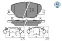 Bremseklosser sett MEYLE 025 228 3819/PD