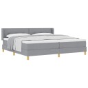  Box Spring seng med madrass Lysegrå 200x200 cm Stoff