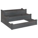 vidaXL Høybed grå 120x120x56 cm heltre gran