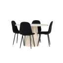 Spisegruppe Venture Home Lanzo Ø120 med 4 stk Polar Stoler Teddy