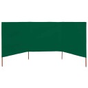 vidaXL Vindskjerm 3 paneler stoff 400x80 cm grønn