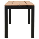 vidaXL Hagebenk 110 cm stål og WPC brun og svart