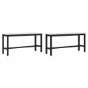 vidaXL Spisebenk 2 pcs Hvit 100 x 32,5 x 49 cm Massivt furutre