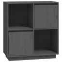 vidaXL Skjenk grå 74x35x80 cm heltre furu